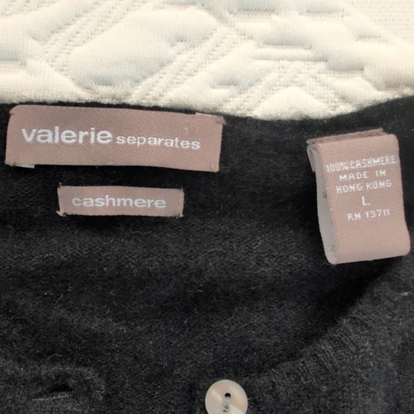 Classic Black Valarie Seperates Cashmere Cardigan Sweater Large - Picture 2 of 7